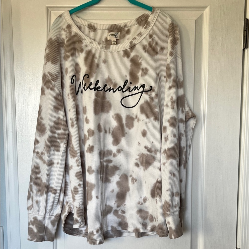 Terra & Sky Brown and White Long Sleeve Tee - Picture 1 of 7